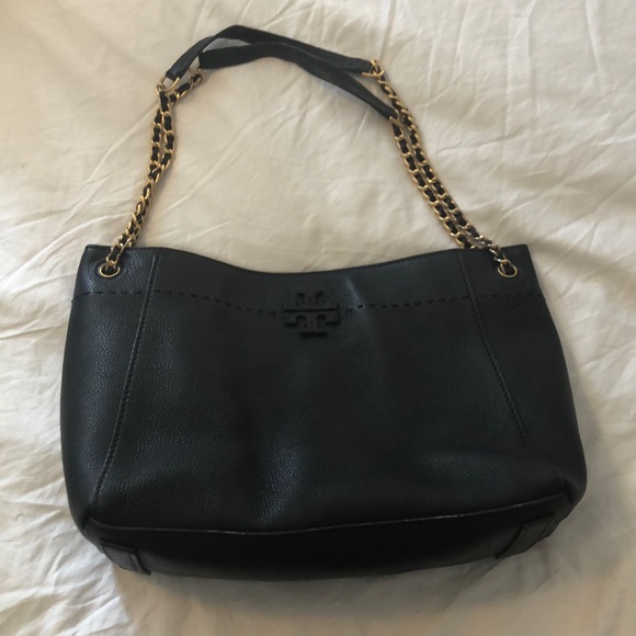 COPY - Tory Burch McGraw Chain Slouchy Black Leat… - Picture 4 of 4